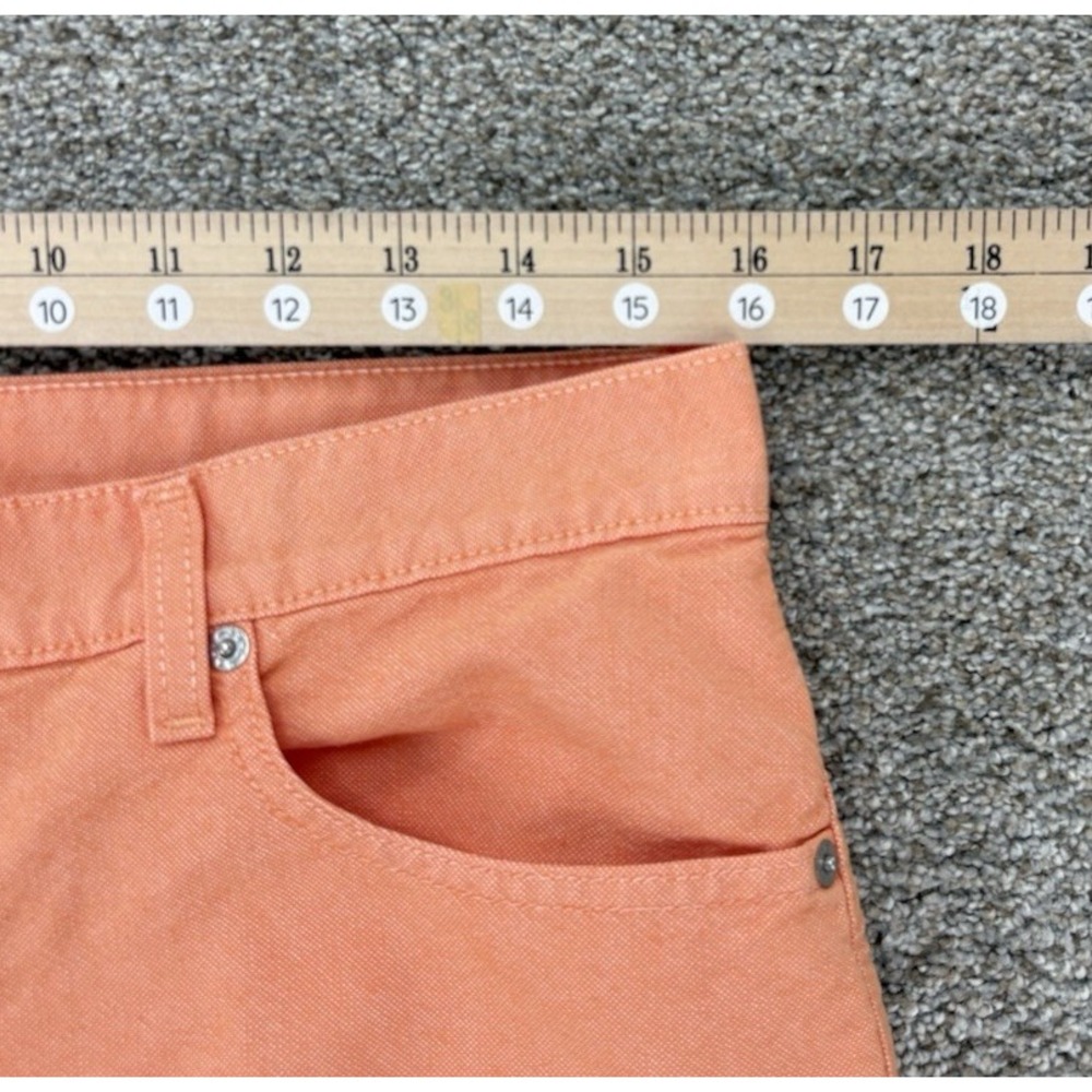 VTG '01 Levis 577 Capri Jeans Women's 10 Coral Orange Wide Leg Retro Beachy Y2K - Picture 9 of 12